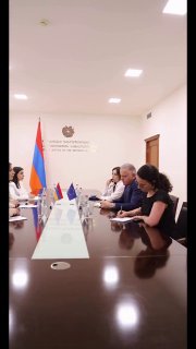 Встреча министра юстиции Армении Србуи Галян с послом ЕС Василисом Марагосом в Ереване